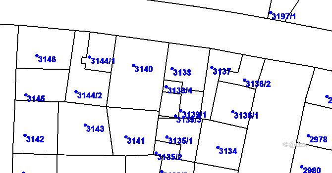 Parcela st. 3139/4 v KÚ Žižkov, Katastrální mapa