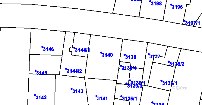 Parcela st. 3140 v KÚ Žižkov, Katastrální mapa