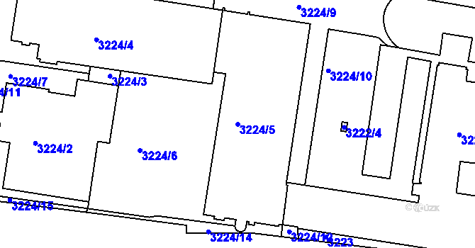 Parcela st. 3224/5 v KÚ Žižkov, Katastrální mapa