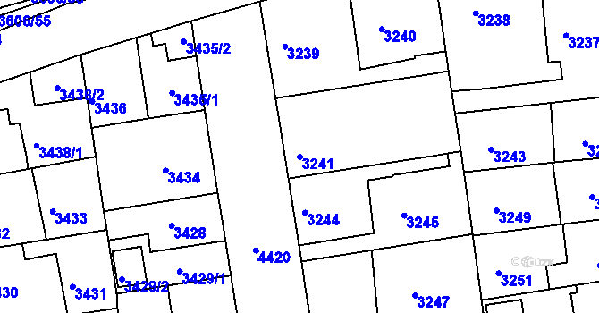 Parcela st. 3241 v KÚ Žižkov, Katastrální mapa