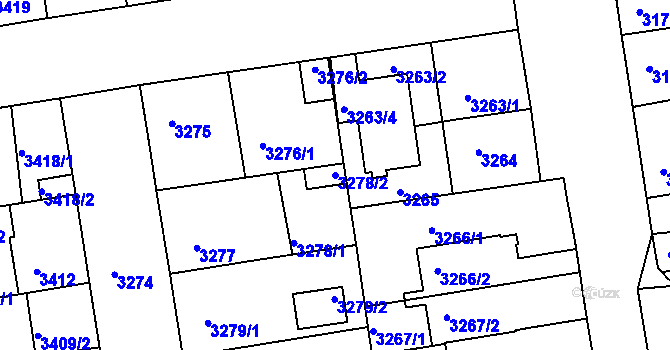 Parcela st. 3278/2 v KÚ Žižkov, Katastrální mapa