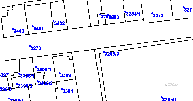 Parcela st. 3285/5 v KÚ Žižkov, Katastrální mapa