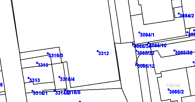 Parcela st. 3312 v KÚ Žižkov, Katastrální mapa