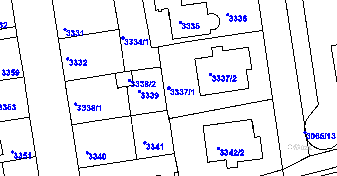 Parcela st. 3337/1 v KÚ Žižkov, Katastrální mapa