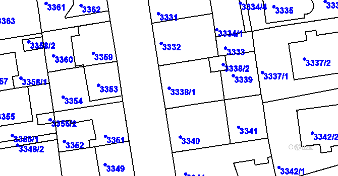 Parcela st. 3338/1 v KÚ Žižkov, Katastrální mapa
