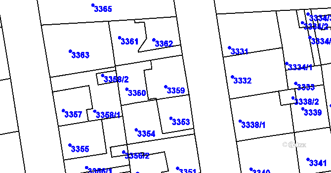 Parcela st. 3359 v KÚ Žižkov, Katastrální mapa
