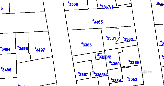Parcela st. 3363 v KÚ Žižkov, Katastrální mapa