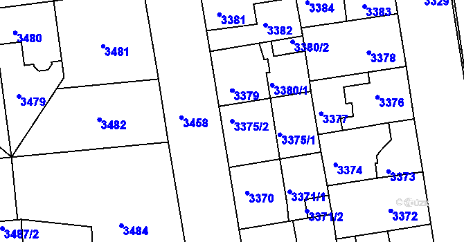Parcela st. 3375/2 v KÚ Žižkov, Katastrální mapa
