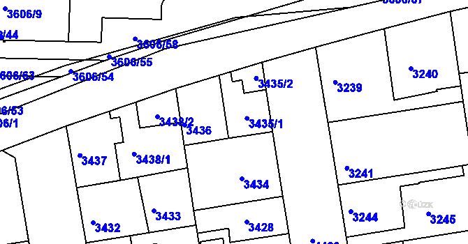 Parcela st. 3435 v KÚ Žižkov, Katastrální mapa
