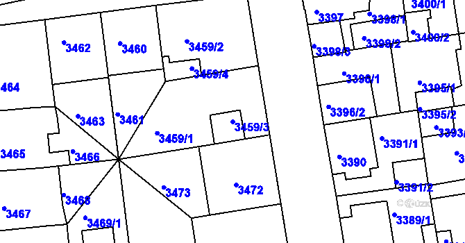 Parcela st. 3459/3 v KÚ Žižkov, Katastrální mapa
