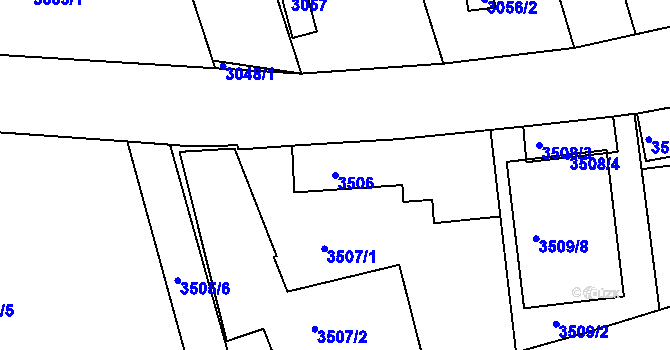 Parcela st. 3506 v KÚ Žižkov, Katastrální mapa