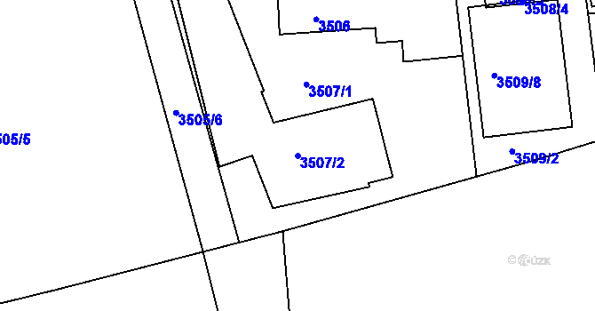 Parcela st. 3507/2 v KÚ Žižkov, Katastrální mapa