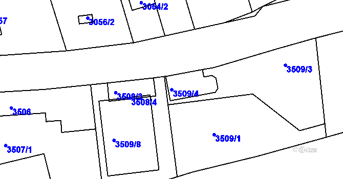 Parcela st. 3509/4 v KÚ Žižkov, Katastrální mapa