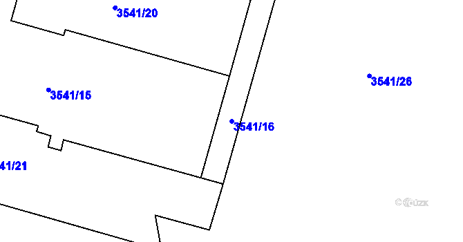 Parcela st. 3541/16 v KÚ Žižkov, Katastrální mapa