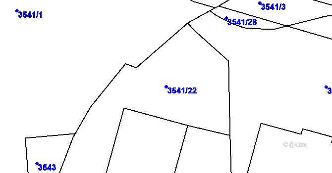 Parcela st. 3541/22 v KÚ Žižkov, Katastrální mapa