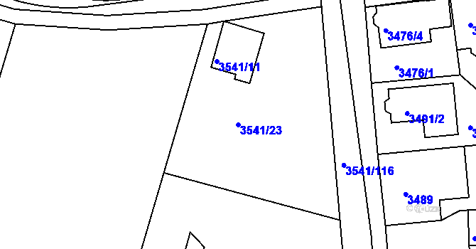 Parcela st. 3541/23 v KÚ Žižkov, Katastrální mapa