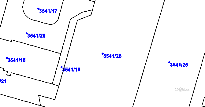 Parcela st. 3541/26 v KÚ Žižkov, Katastrální mapa