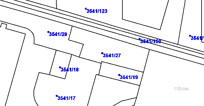 Parcela st. 3541/27 v KÚ Žižkov, Katastrální mapa