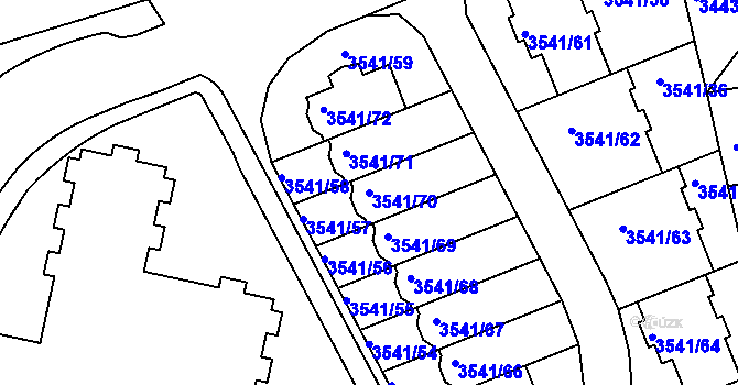 Parcela st. 3541/70 v KÚ Žižkov, Katastrální mapa