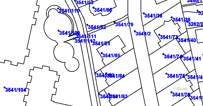 Parcela st. 3541/85 v KÚ Žižkov, Katastrální mapa
