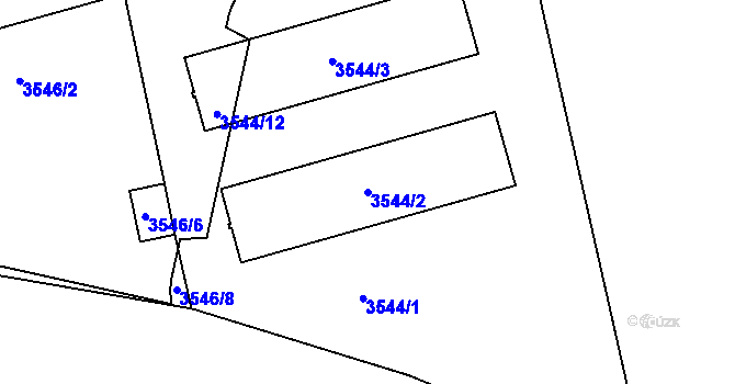 Parcela st. 3544/2 v KÚ Žižkov, Katastrální mapa