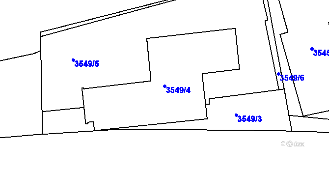 Parcela st. 3549/4 v KÚ Žižkov, Katastrální mapa