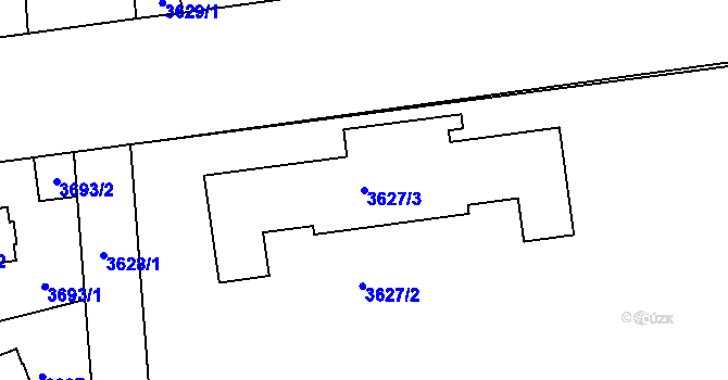 Parcela st. 3627/3 v KÚ Žižkov, Katastrální mapa