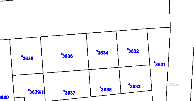 Parcela st. 3634 v KÚ Žižkov, Katastrální mapa
