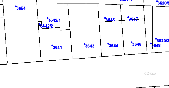 Parcela st. 3643 v KÚ Žižkov, Katastrální mapa