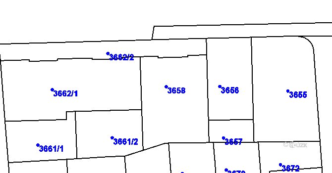 Parcela st. 3658 v KÚ Žižkov, Katastrální mapa
