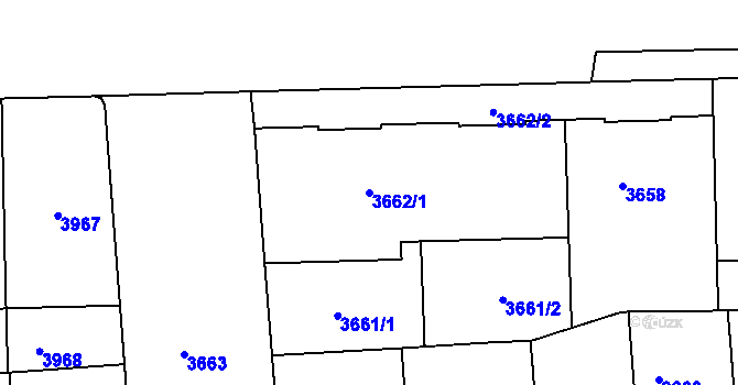 Parcela st. 3662/1 v KÚ Žižkov, Katastrální mapa