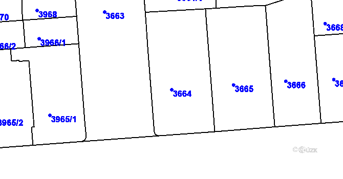 Parcela st. 3664 v KÚ Žižkov, Katastrální mapa