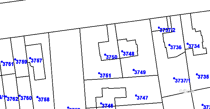 Parcela st. 3750 v KÚ Žižkov, Katastrální mapa