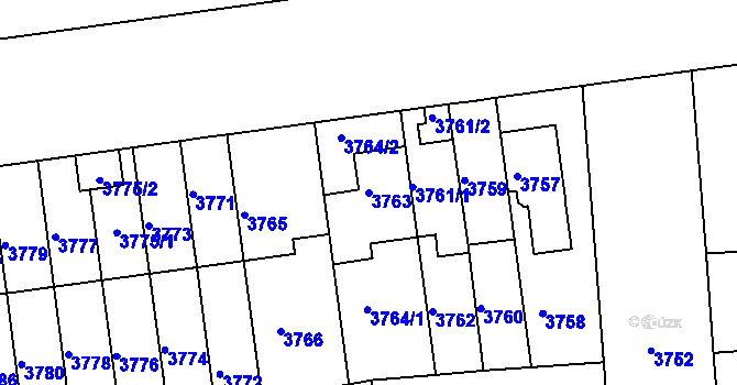 Parcela st. 3763 v KÚ Žižkov, Katastrální mapa