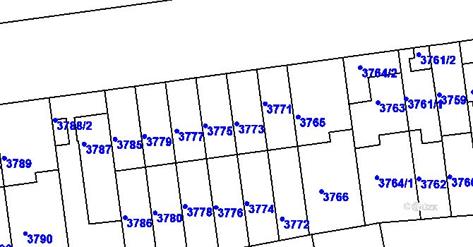 Parcela st. 3773 v KÚ Žižkov, Katastrální mapa