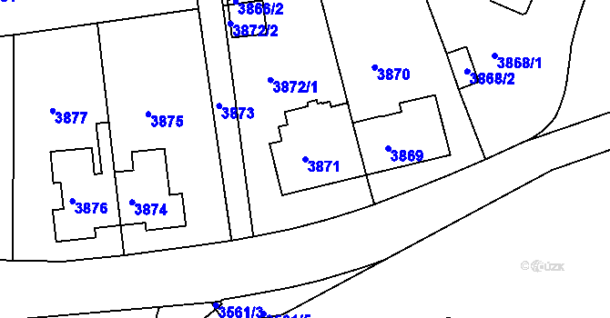 Parcela st. 3871 v KÚ Žižkov, Katastrální mapa