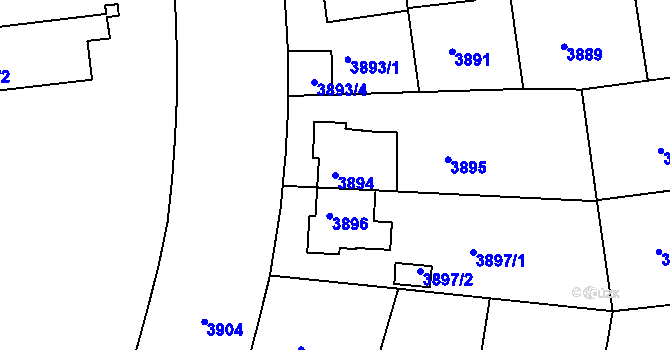 Parcela st. 3894 v KÚ Žižkov, Katastrální mapa
