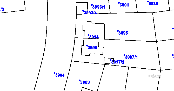 Parcela st. 3896 v KÚ Žižkov, Katastrální mapa