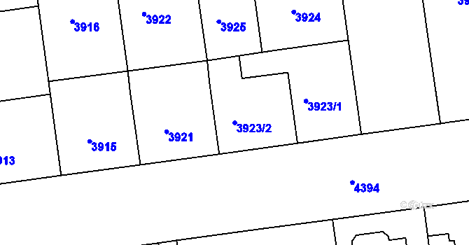 Parcela st. 3923/2 v KÚ Žižkov, Katastrální mapa