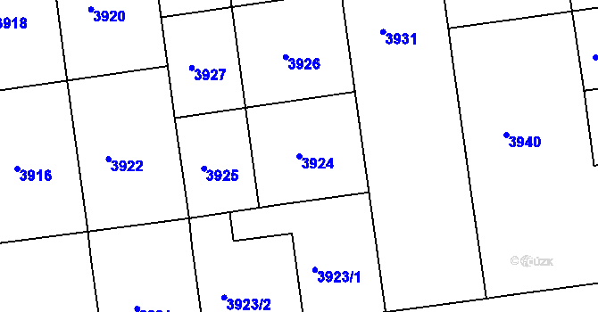 Parcela st. 3924 v KÚ Žižkov, Katastrální mapa