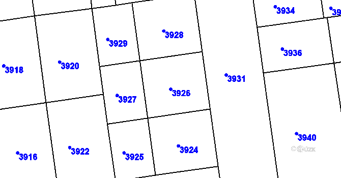 Parcela st. 3926 v KÚ Žižkov, Katastrální mapa