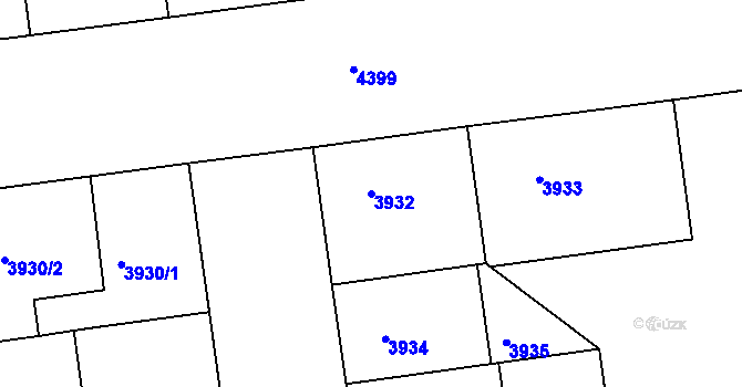 Parcela st. 3932 v KÚ Žižkov, Katastrální mapa