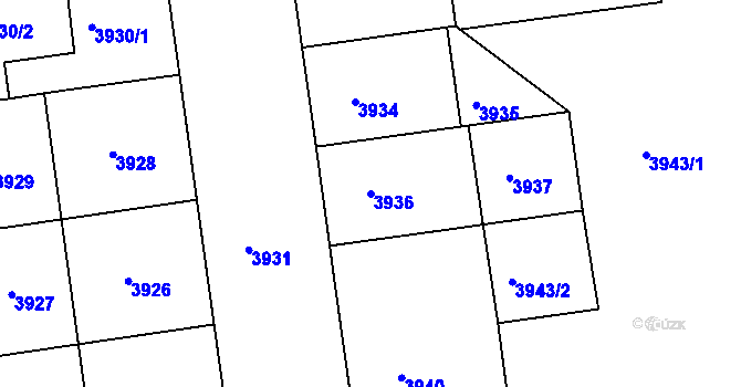 Parcela st. 3936 v KÚ Žižkov, Katastrální mapa