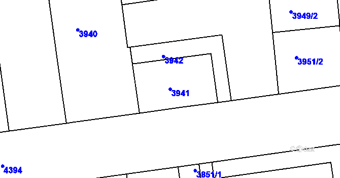 Parcela st. 3941 v KÚ Žižkov, Katastrální mapa