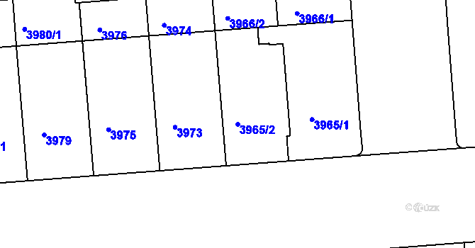 Parcela st. 3965/2 v KÚ Žižkov, Katastrální mapa