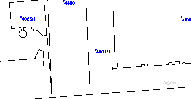 Parcela st. 4001/1 v KÚ Žižkov, Katastrální mapa