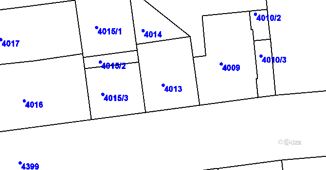 Parcela st. 4013 v KÚ Žižkov, Katastrální mapa