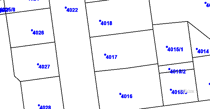 Parcela st. 4017 v KÚ Žižkov, Katastrální mapa