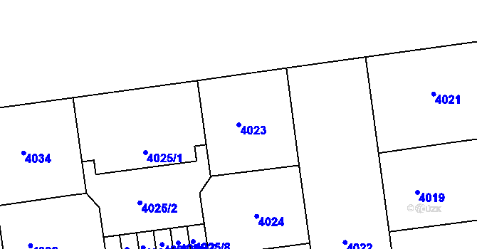 Parcela st. 4023 v KÚ Žižkov, Katastrální mapa