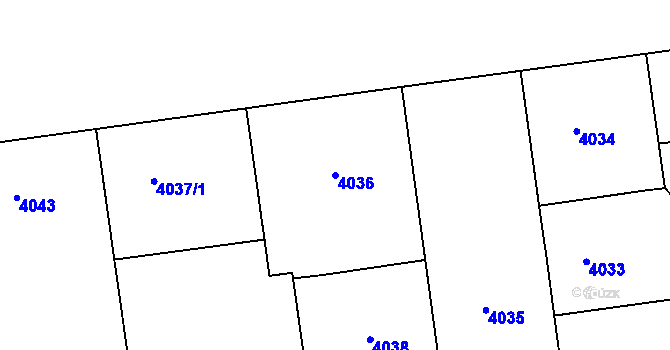 Parcela st. 4036 v KÚ Žižkov, Katastrální mapa